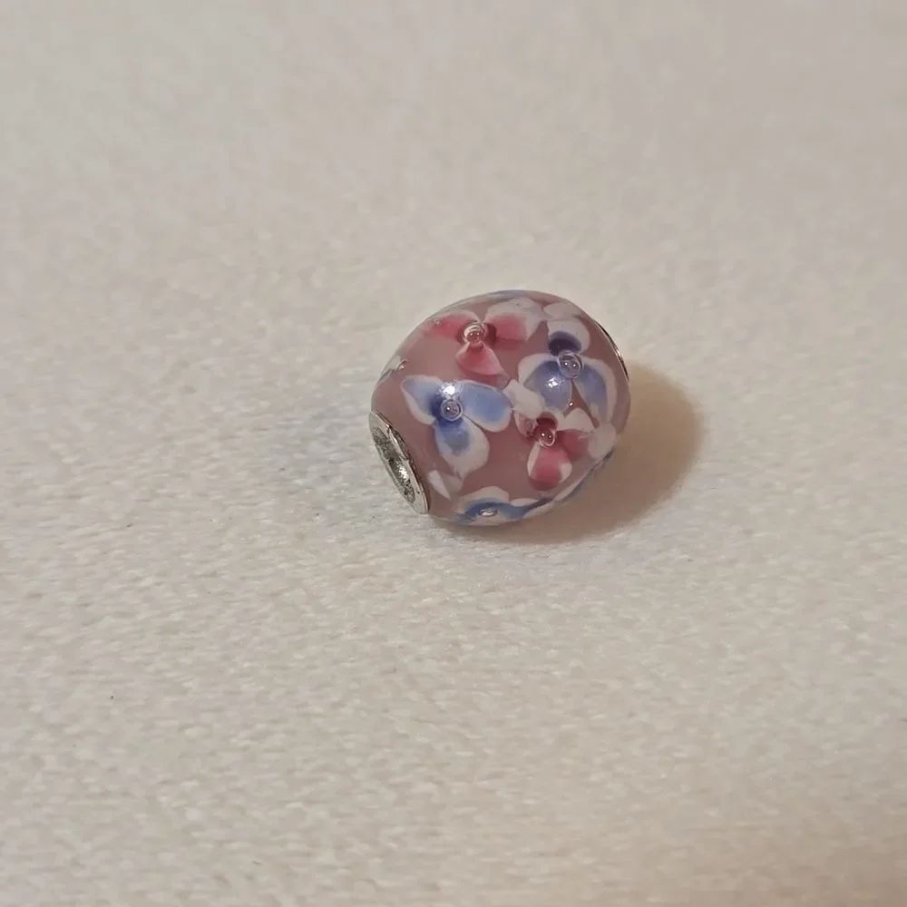 Sterling And Glass Charm Bead